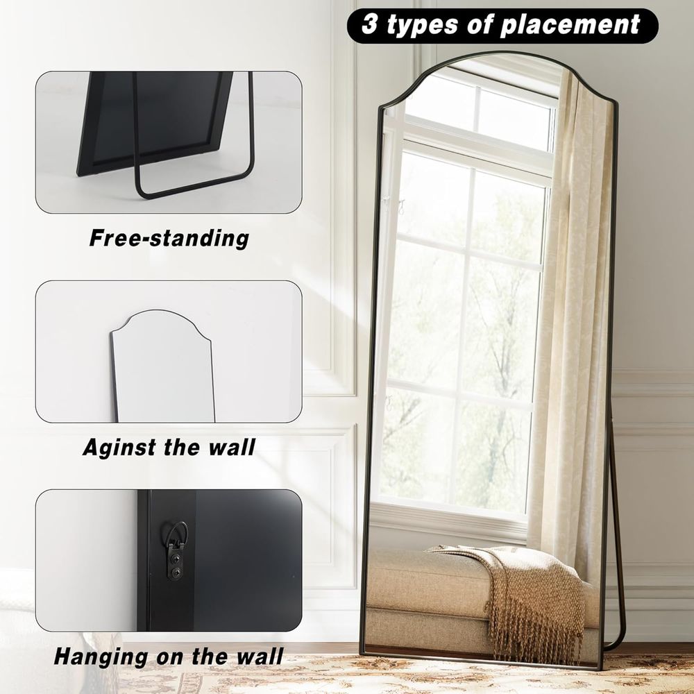 กระจกโค้งสามชั้นแบบเต็มตัว ขนา - Arch Mirror Leaning บทวิจารณ์และราคา