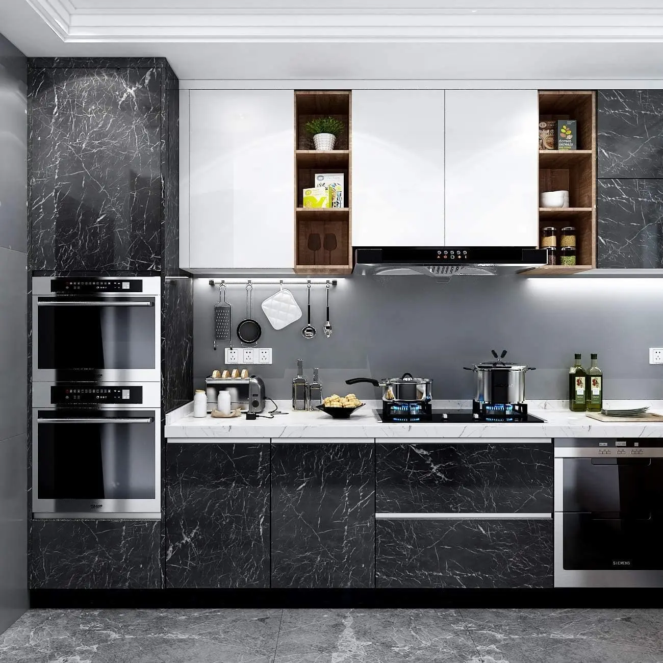 Self adhesive Wallpaper ม้วนหิ - Interior Design Kitchen บทวิจารณ์และราคา
