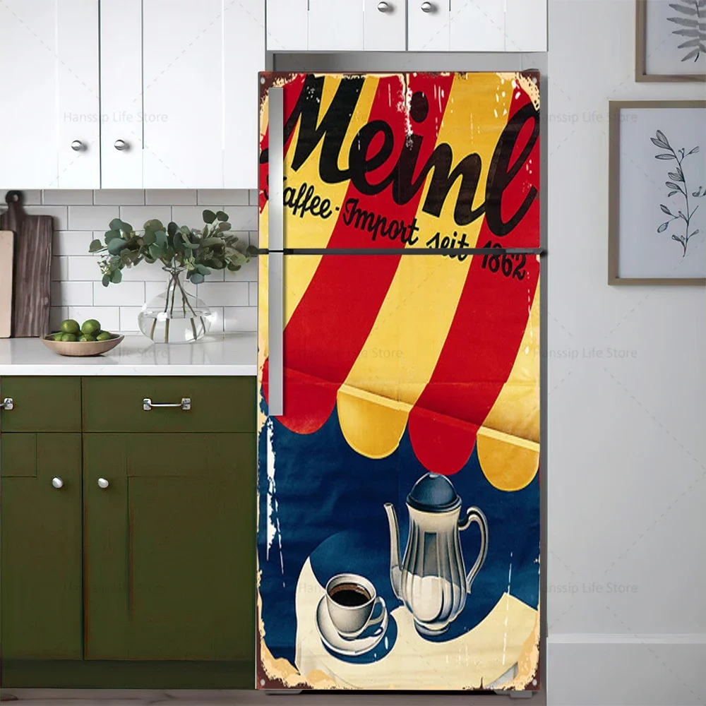 Retro กาแฟพื้นหลังตู้เย็นสติกเ - Interior Design Kitchen บทวิจารณ์และราคา