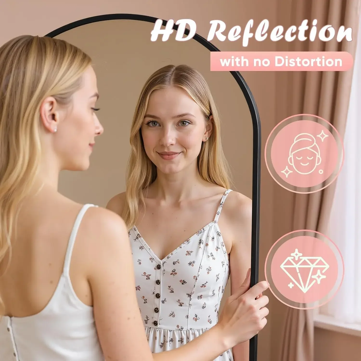 กระจกโค้งเต็มตัว 71 นิ้ว x 32  - Arch Mirror Leaning บทวิจารณ์และราคา