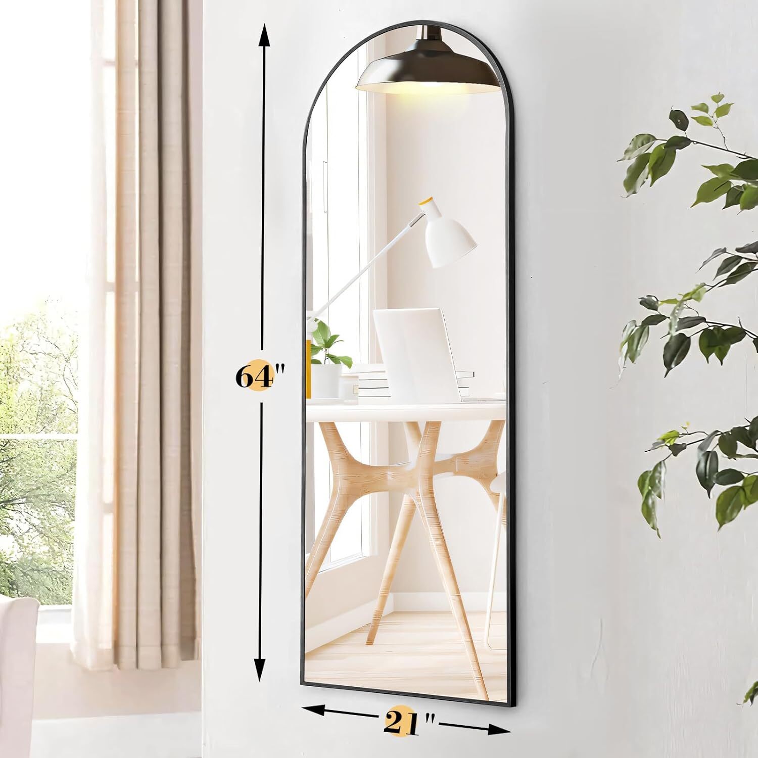 กระจกเงาทรงโค้งแบบตั้งพื้นเต็ม - Arch Mirror Leaning บทวิจารณ์และราคา