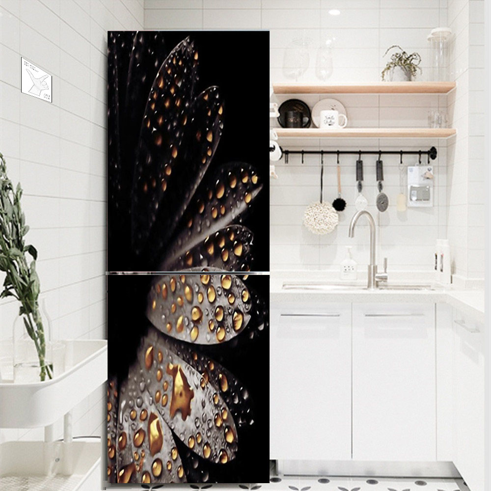 ดอกไม้สีขาวตู้เย็นตกแต่งสติกเก - Interior Design Kitchen บทวิจารณ์และราคา