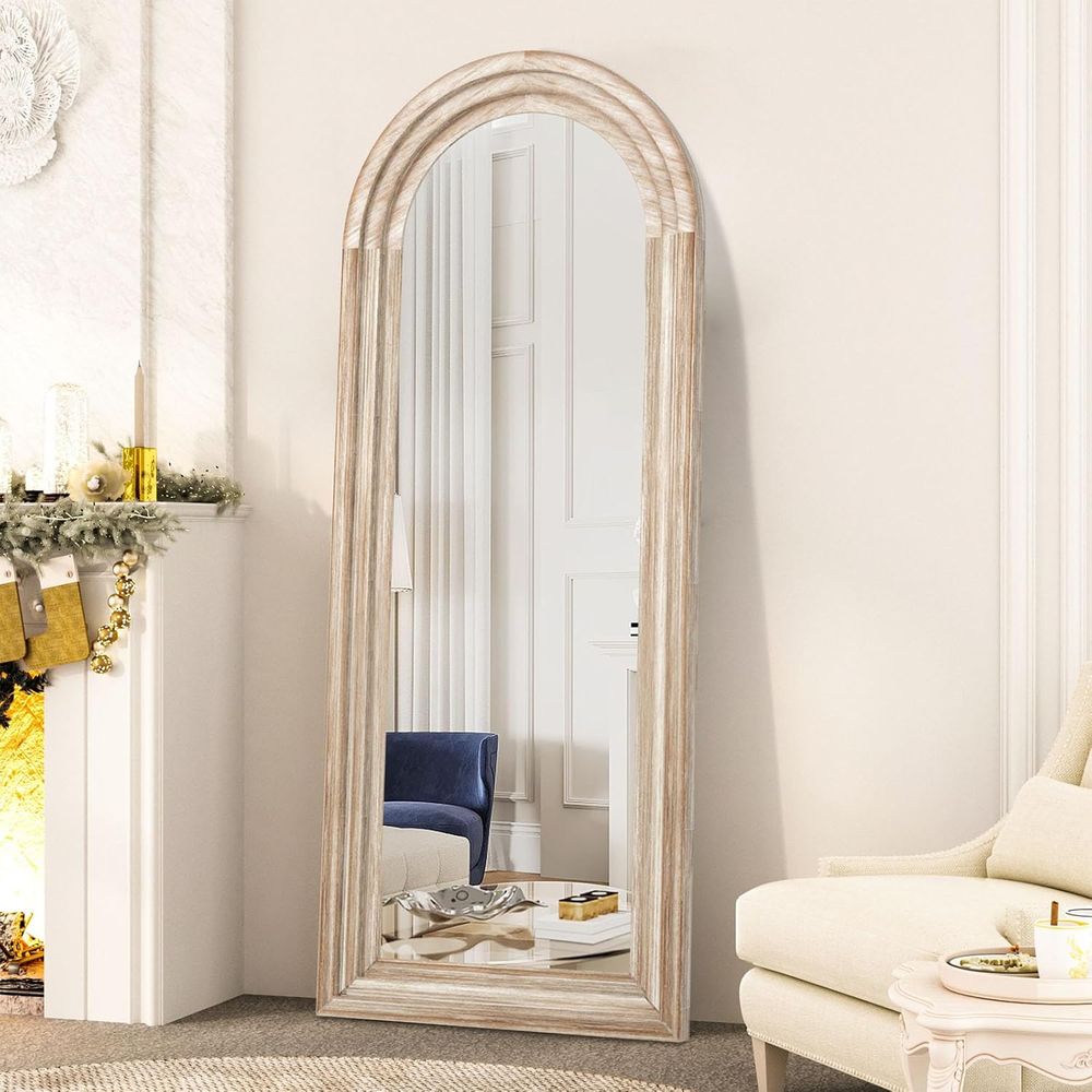 กระจกโค้งทรงยาวพร้อมกรอบไม้เนื - Arch Mirror Leaning บทวิจารณ์และราคา